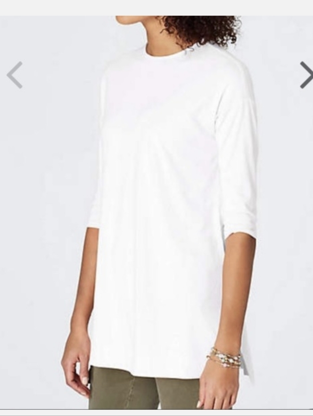 ⚪️2/$20 J. Jill Luxe Supima Ballet Sleeve Tunic Sz 1X White Miniminalist Capsule - Picture 10 of 10